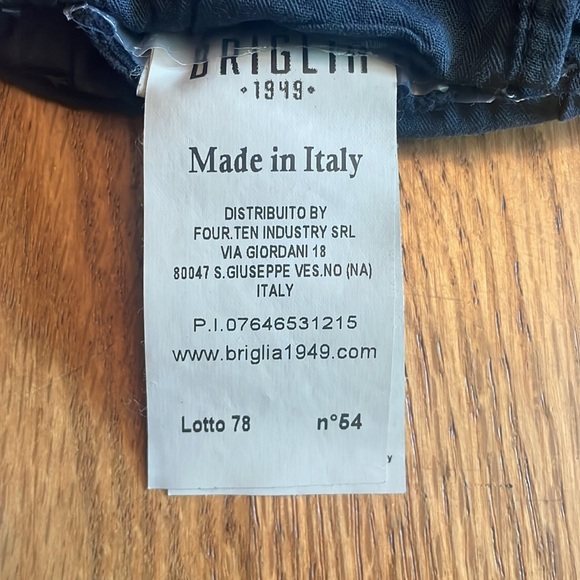 Briglia 1949 Men Slim Fit Navy Chino Pants Made In Italy 32x 30 - Picture 8 of 11